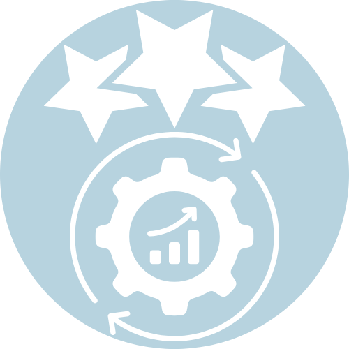 Grafische Darstellung als Symbol für Qualitätsmanagementsystem QMS 9001 17025 13485 Schwerpunkt Optimierung bestehender Prozesse